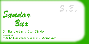sandor bux business card